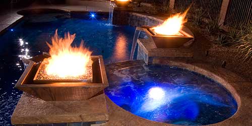 A spa with gorgeous LED lights installed