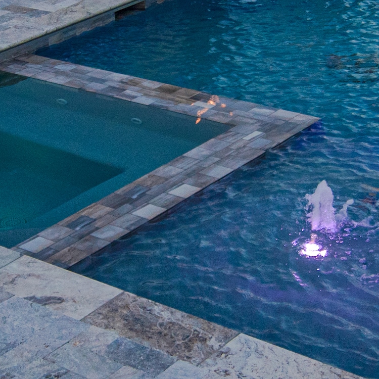 A pool-level modern hot tub design