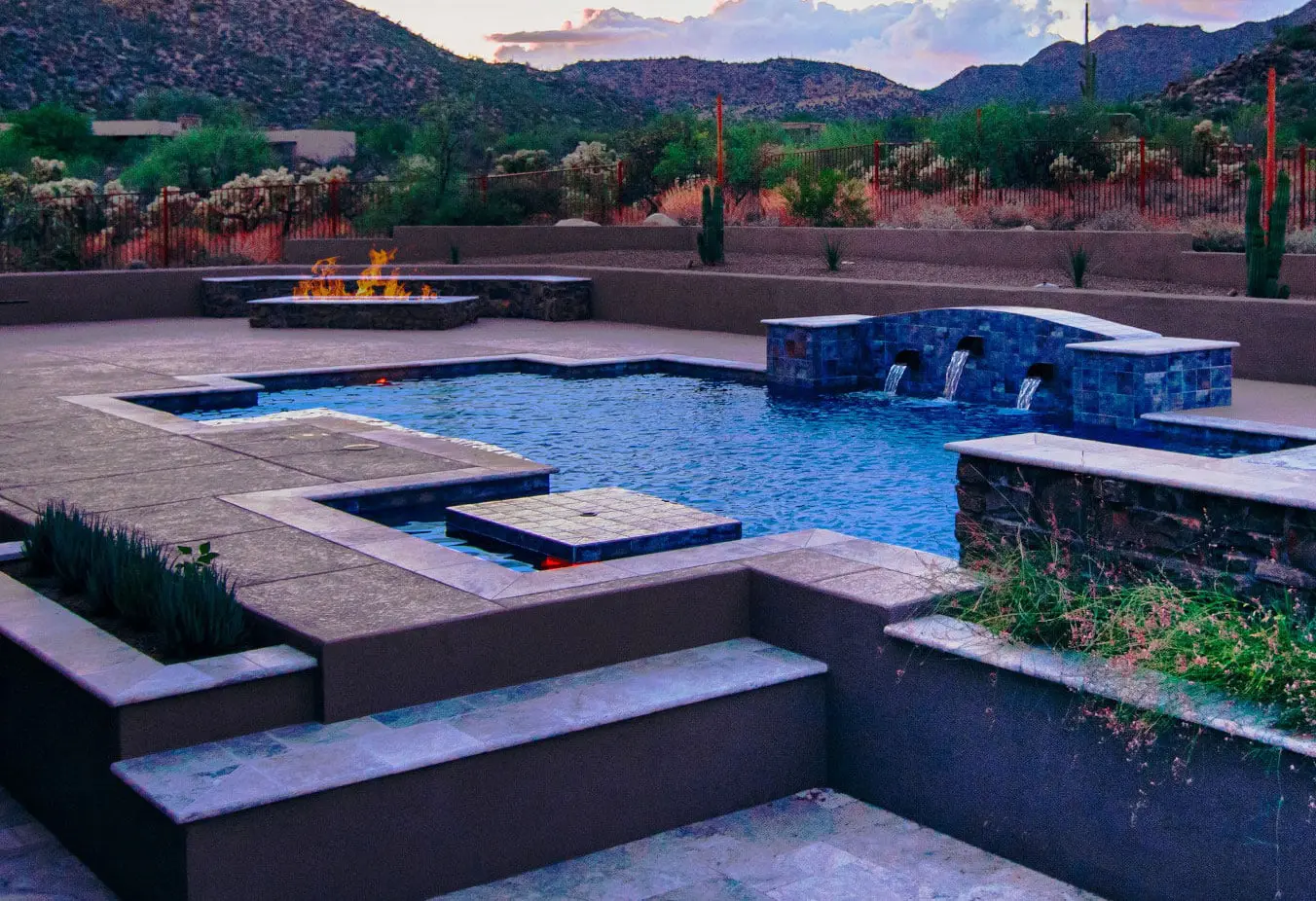 Backyard Pool with Nearby Fire Pit