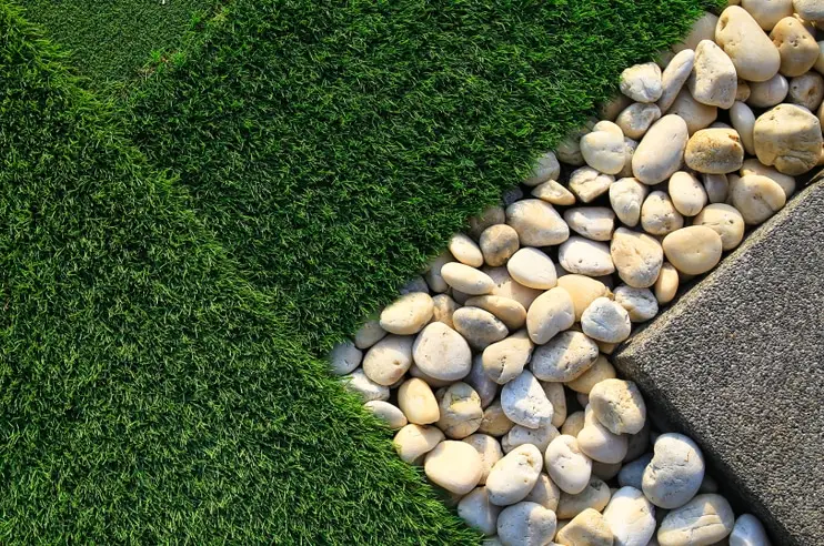 landscaping rocks and green space