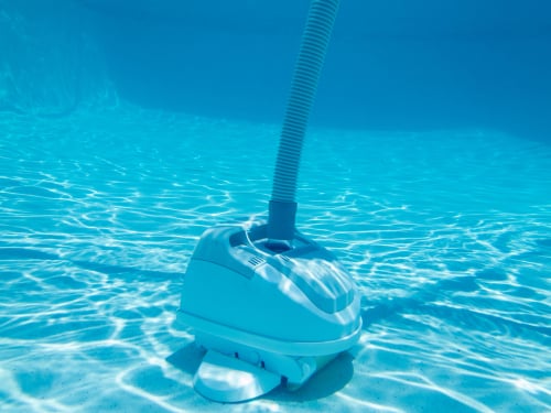 robot pool vacuum in a pool