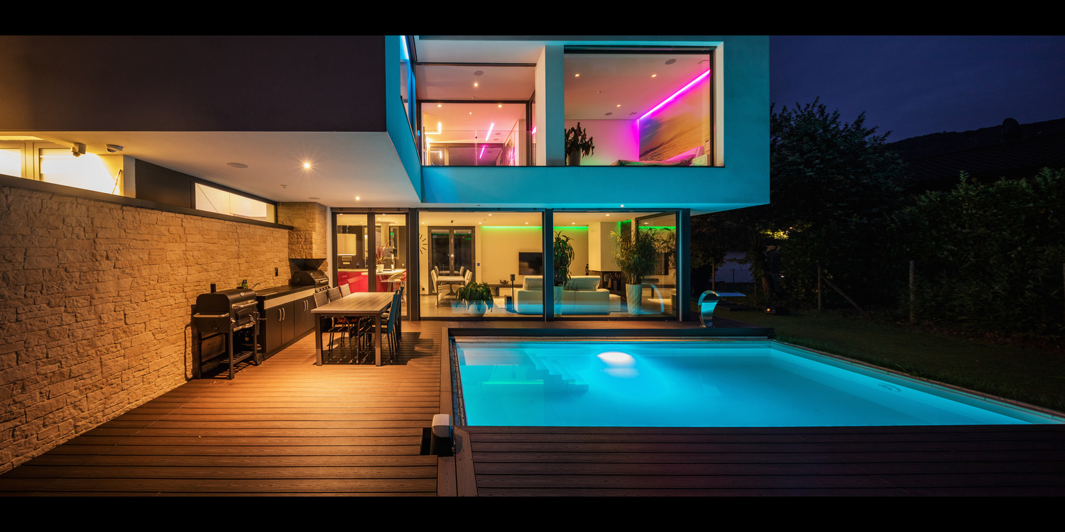 custom pool with gorgeous lighting designs from pools by design